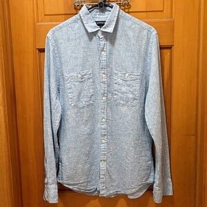 Express Light Blue Casual Button‎ Down Shirt